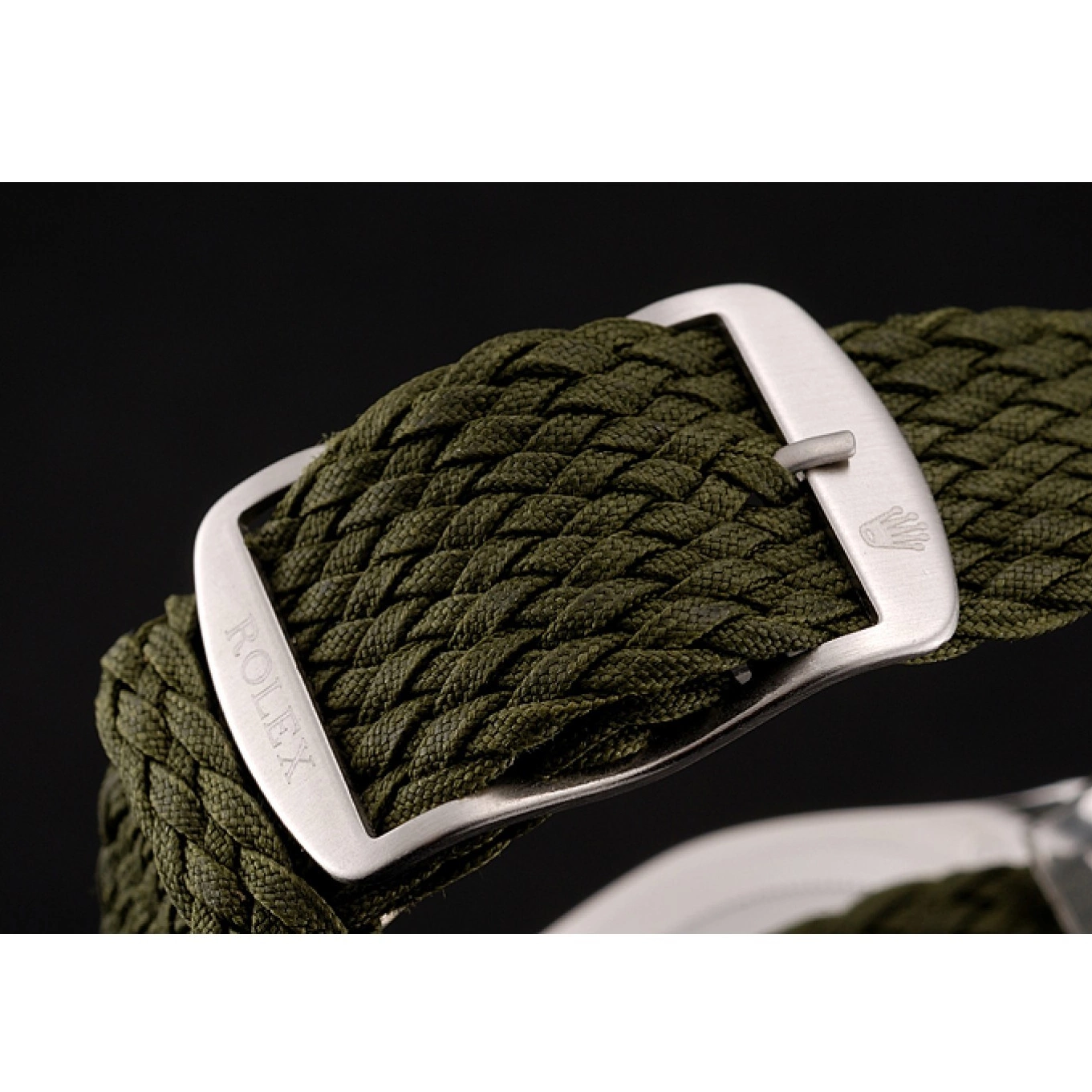 Aaa fake watches Green Master Rolex Bracelet 1453869 Fabric Yacht Dial Green 0712